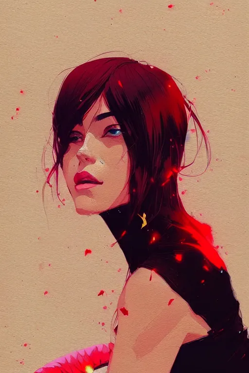 Prompt: a ultradetailed beautiful portrait panting of a stylish woman sitting on a pile of cash, by conrad roset, greg rutkowski and makoto shinkai, trending on artstation