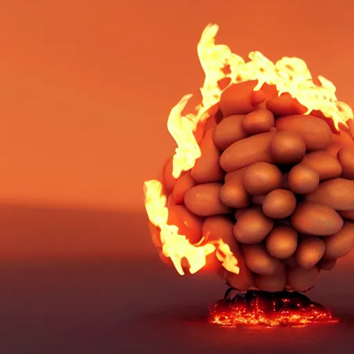 Prompt: a peanut on fire, 8 k, vfx, octane render