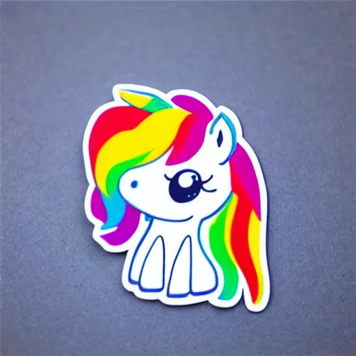 Image similar to cute unicorn sticker for kids