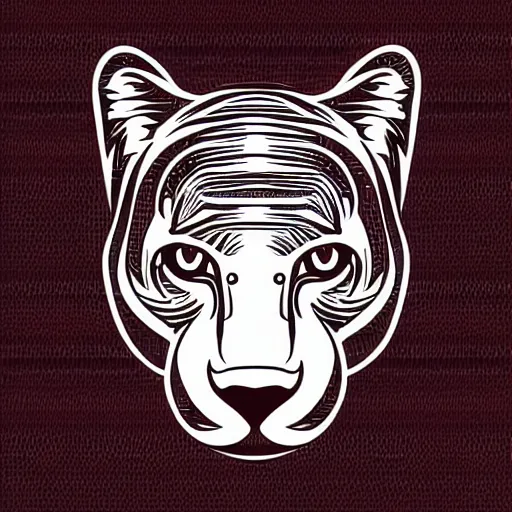 Image similar to photoshop vector lines design logo concept of a cougar