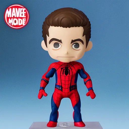 Image similar to tom holland, an anime nendoroid of barrack obama as spiderman, figurine, detailed product photo