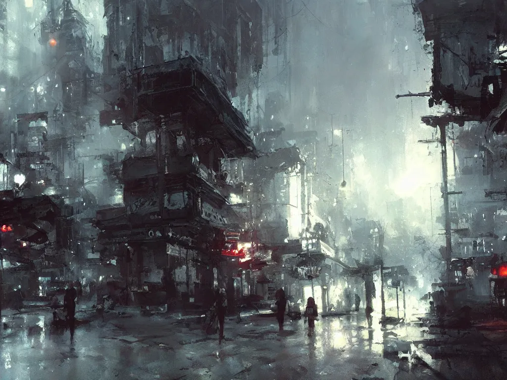 Prompt: detailed helli scene, volumetric lighting, painting by jeremy mann