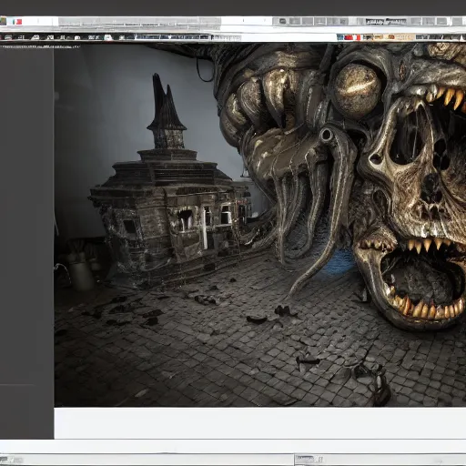 Prompt: a scary, angry, lovecraftian ai, extremely intricate details, unreal engine render, 4 k