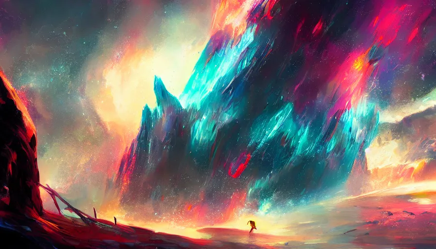 Prompt: concept art by jama jurabaev, nebula, cinematic shot, trending on artstation, high quality, brush stroke