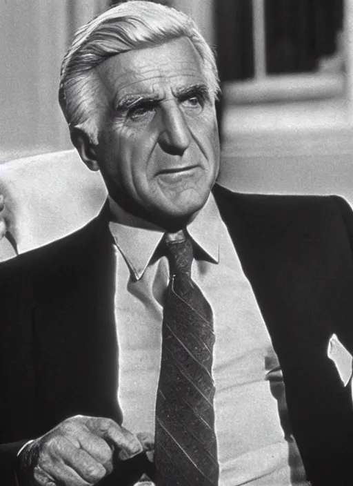 Image similar to leslie nielsen in the godfather part 4