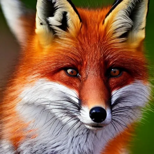 Image similar to beautiful fox close-up, XF IQ4, 150MP, 50mm, f/1.4, ISO 200, 1/160s, natural light, Adobe Photoshop, Adobe Lightroom, DxO Photolab, Corel PaintShop Pro, symmetrical balance, depth layering, polarizing filter, Sense of Depth, AI enhanced