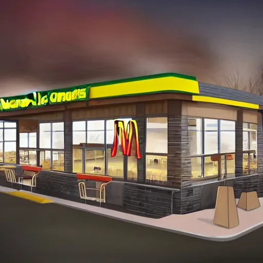 Image similar to mcdonalds in the year 2050