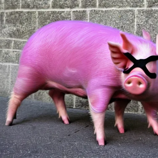 Image similar to pig superhero