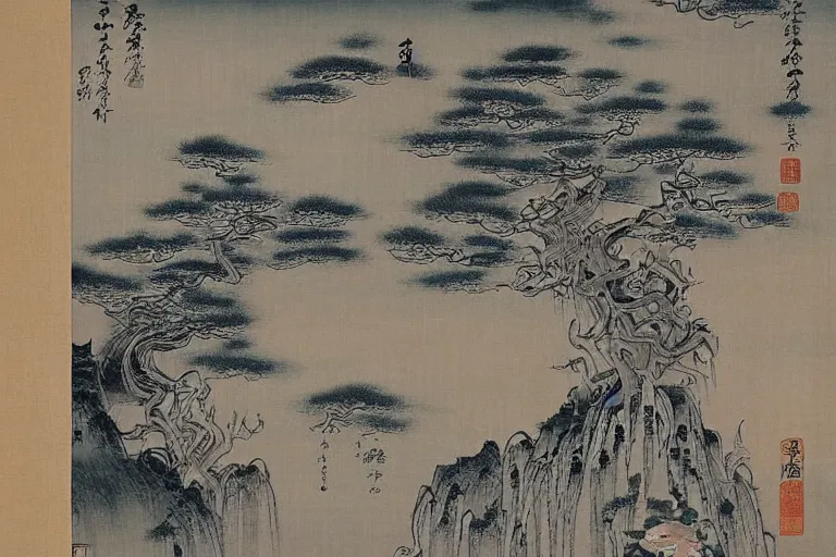 Image similar to Returning to the Tao, the primordial state of all things imagined by Fu Baoshi, Hirō Isono H 576