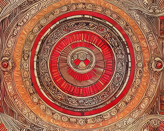 Image similar to symmetrical mural painting from the early 1 9 0 0 s in the style of art nouveau, red curtains, art nouveau design elements, art nouveau ornament, opera house architectural elements, mucha, masonic symbols, masonic lodge, joseph maria olbrich, simple, iconic, masonic art, masterpiece