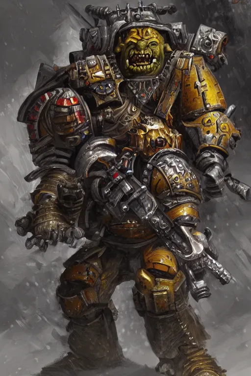 Image similar to an ork, warhammer 4 0 k, highly detailed, digital art, sharp focus, ambient lighting, trending on art station