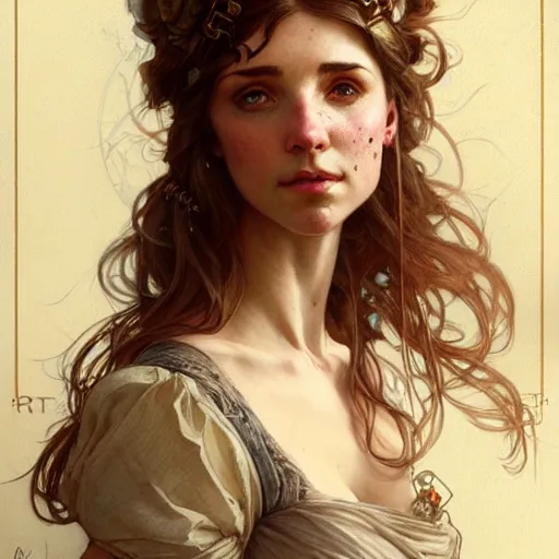 Prompt: highly detailed portrait of laura palmber. d & d, art by anton pieck and greg rutkowski and alphonse mucha and magali villeneuve. trending on artstation, intricate details, energetic composition, golden ratio, concept art, illustration, elegant art