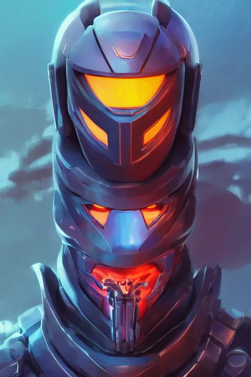 Image similar to epic mask helmet robot ninja portrait stylized as fornite style game design fanart by concept artist gervasio canda, behance hd by jesper ejsing, by rhads, makoto shinkai and lois van baarle, ilya kuvshinov, rossdraws global illumination radiating a glowing aura global illumination ray tracing hdr render in unreal engine 5