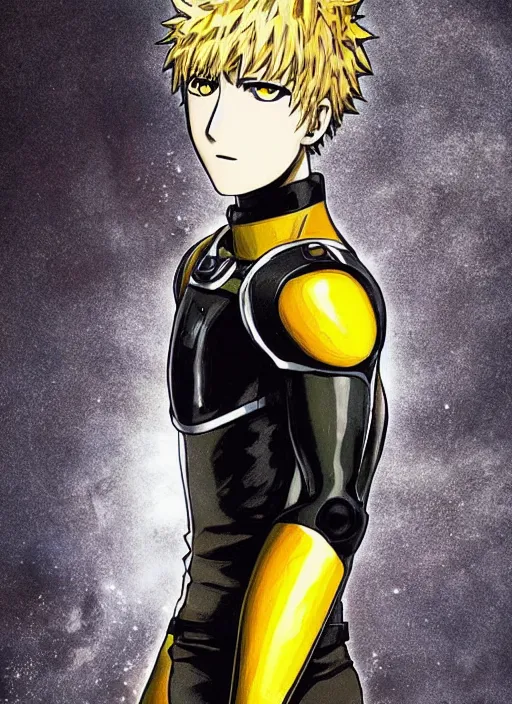 Image similar to A full portrait photo of real-life genos from one punch man, f/22, 35mm, 2700K, lighting, perfect faces, award winning photography.