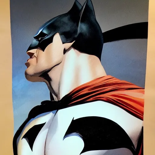 Image similar to photorealistic picture, by alex ross, batman comic panel, gouache and wash paints, fine details, fine intricate, fine facial proportionate, fine body proportionate, fine fix broken line, fine fix duplicate line, fine background proportionate, smooth focus, sharp details, bokeh, 4 k, fine 5 k details