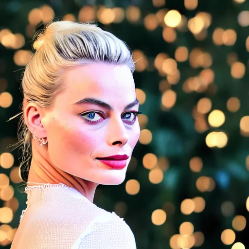 Prompt: a beautiful medium - shot of margot robbie, harley queen, beautiful natural backlight, bokeh, by terry richardson