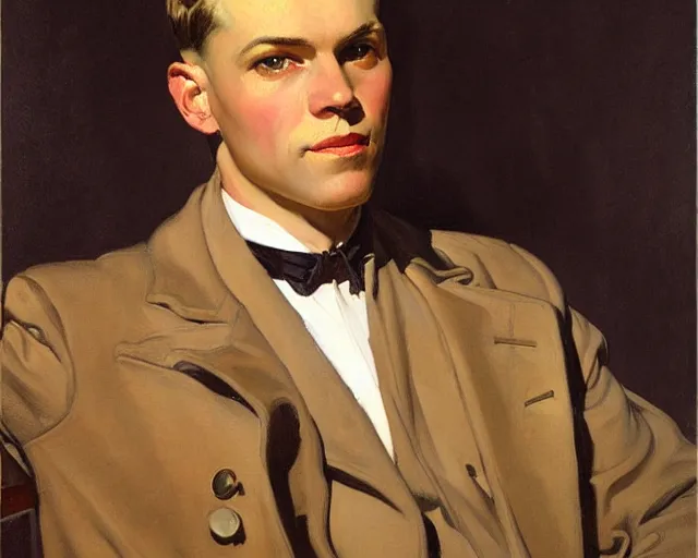 Image similar to male portrait, painting by j. c. leyendecker