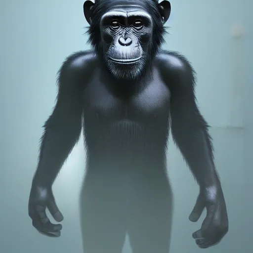 Image similar to chimpanzee as a dark souls boss by Mike Winkelmann