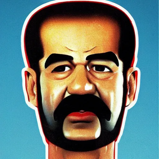 Image similar to Saddam Hussein Max Headroom