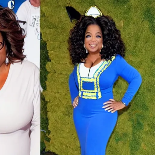 Prompt: Oprah Winfrey Dressed as Megaman