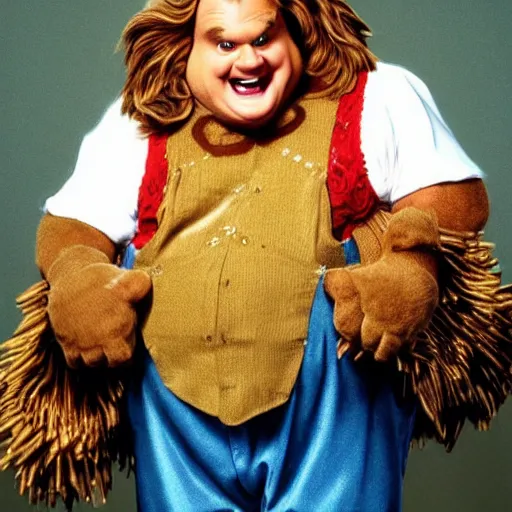 Image similar to chris farley as the cowardly lion from wizard of oz