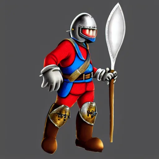 Image similar to mario in medieval knight armor