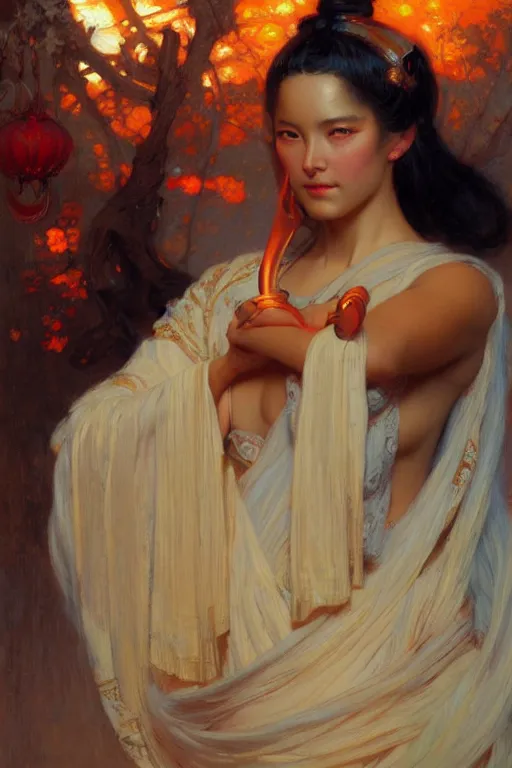 Image similar to taoism, painting by gaston bussiere, greg rutkowski, j. c. leyendecker, artgerm