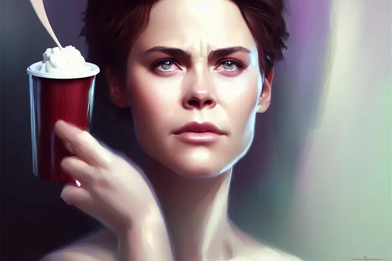 Image similar to rob lowe face inside a yogurt cup, charlie bowater, artgerm, ilya kuvshinov, krenz cushart, ruan jia, realism, ultra detailed, 8 k resolution