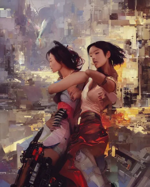 Image similar to Lee Jin-Eun by John Berkey and Peter Mohrbacher, rule of thirds, seductive look, beautiful, in intergalactic hq, Refined, masterpiece