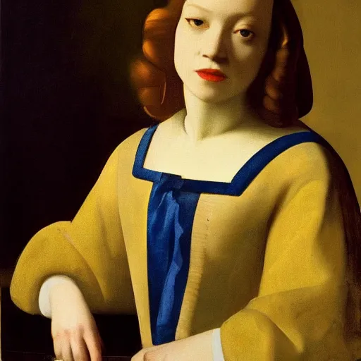 Prompt: portrait of cherry valance by johannes vermeer, hd, beautiful, glamorous, award winning, 4 k