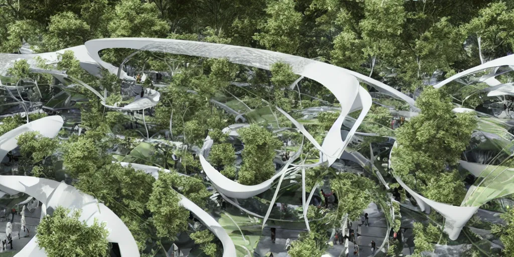 Prompt: a futuristic ecological park in paris