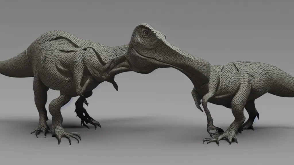 Prompt: a 3d print model of a dinosaur