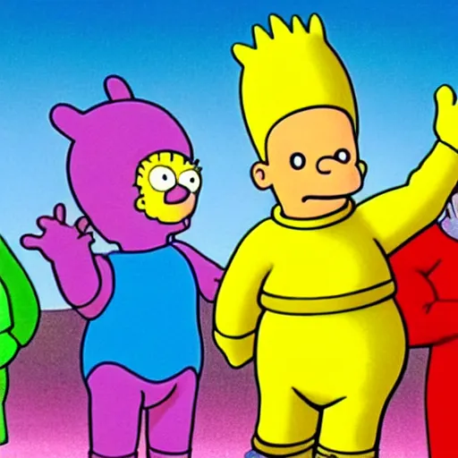 Image similar to teletubbie bart simpson