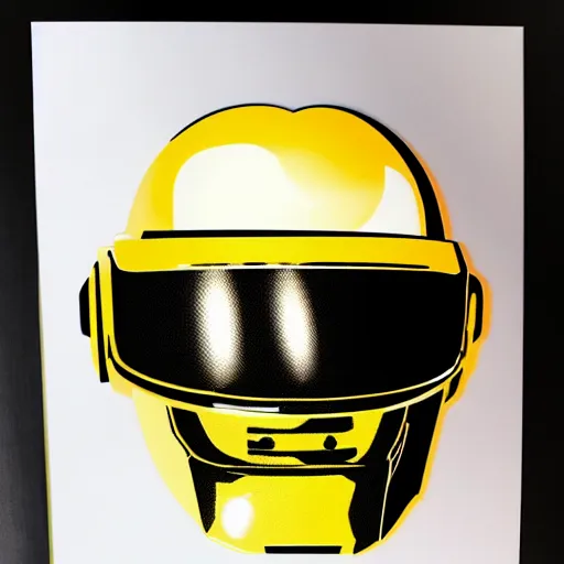 Image similar to individual daft punk silk screen banksy style