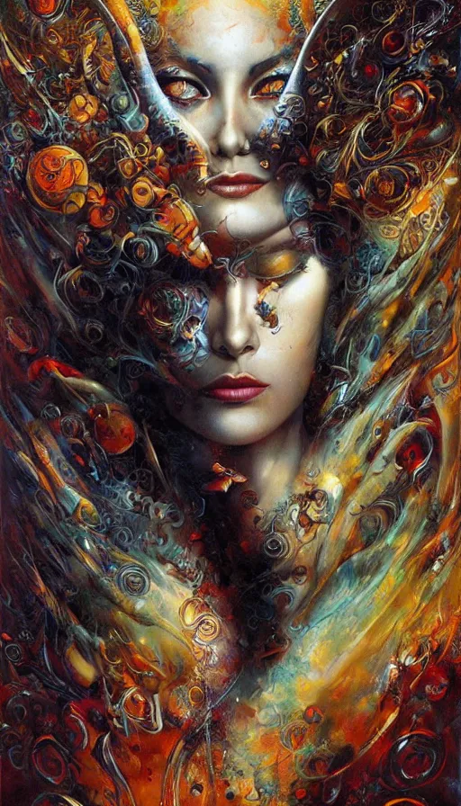 Image similar to psytrance artwork, by karol bak