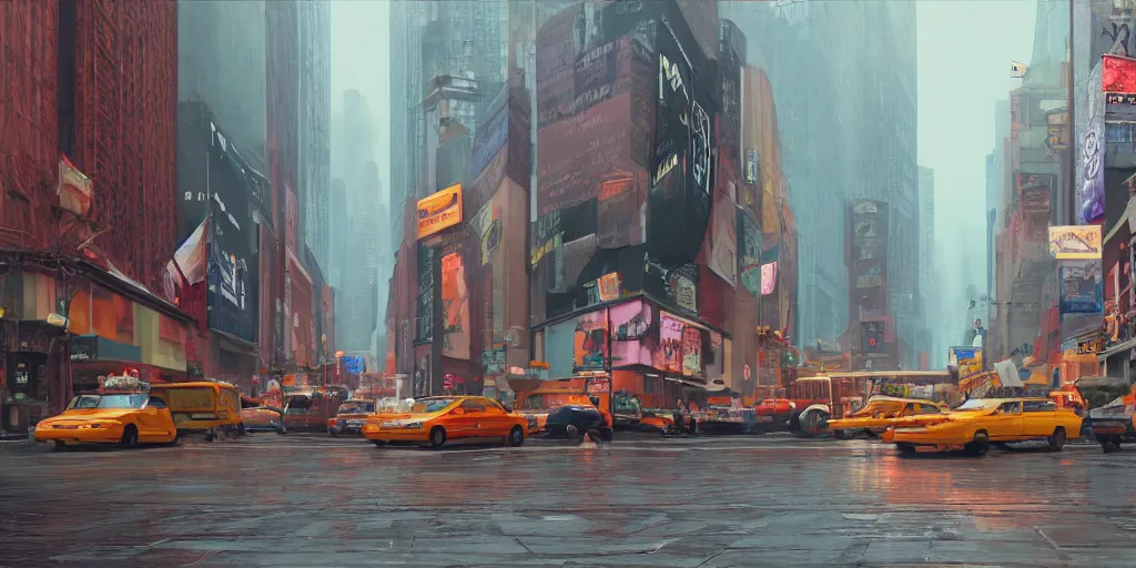 Prompt: a film still of a street scene on a rainy but colourful day in new york. wide shot, wes anderson, studio ghibli, pixar and disney animation, sharp, rendered in unreal engine 5, anime key art by greg rutkowski, bloom, dramatic lighting