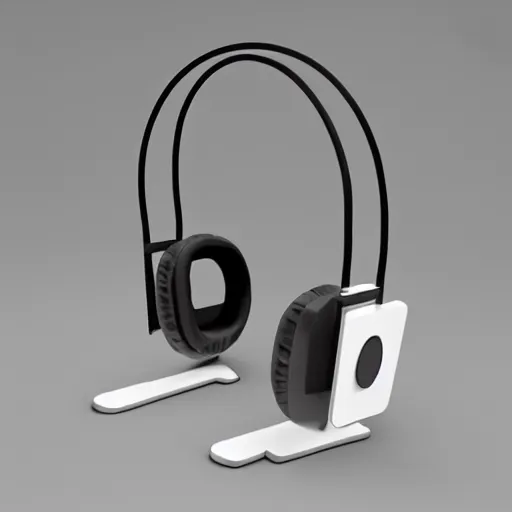 Image similar to headphone stand!!!, futuristic, techno, cyberpunk, product design, 3 d render, concept, fun, swag, iconic