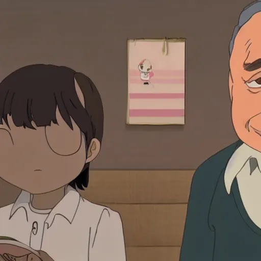 Image similar to viktor orban in a studio ghibli movie, screenshot