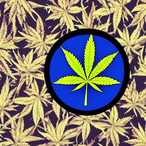 Image similar to cannabis leaf on the aboriginal australian flag with a dark blue patch and the white stars southern cross