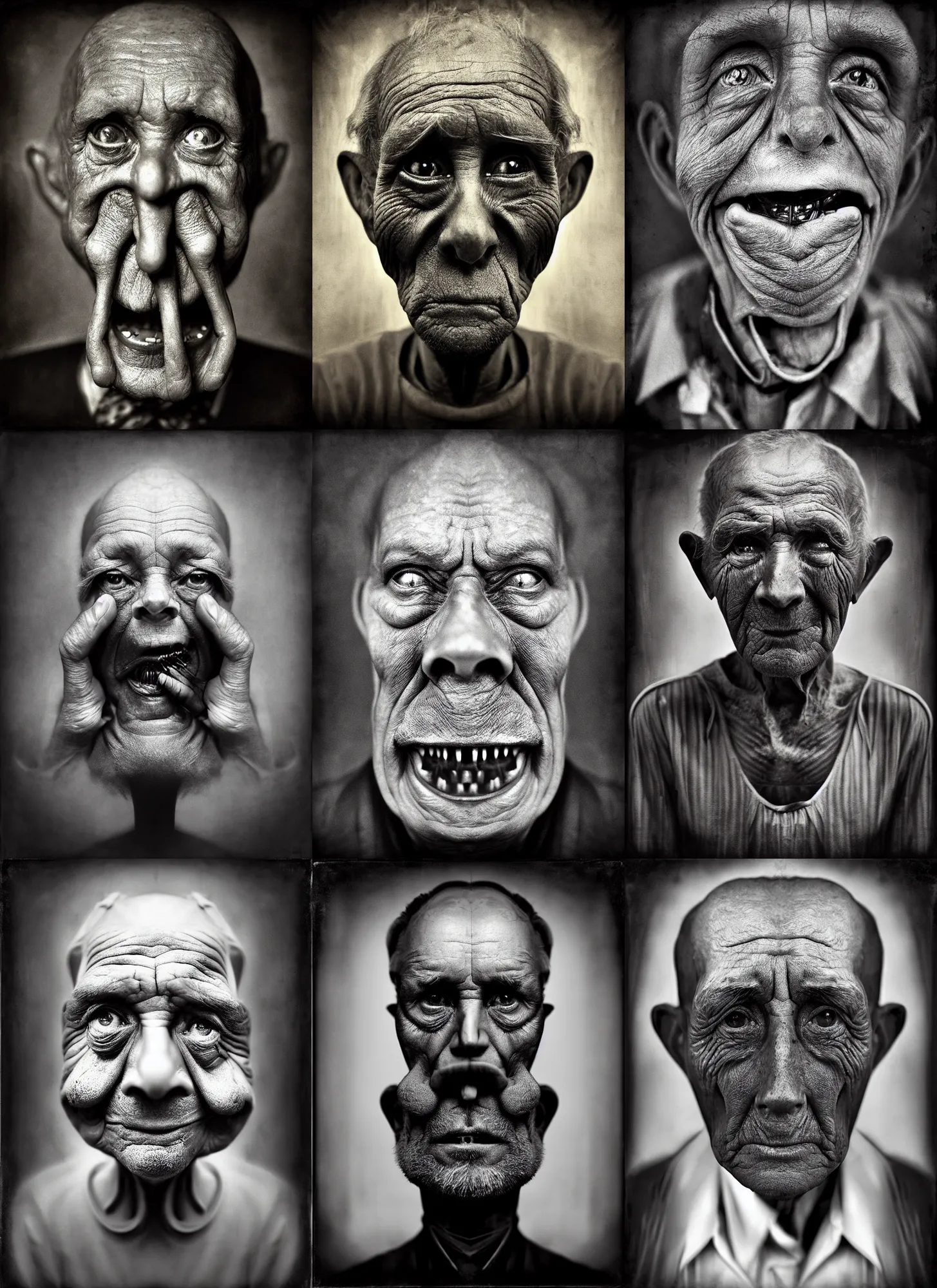 Image similar to anthropomorphic mangle by lee jeffries, gelatin silver process