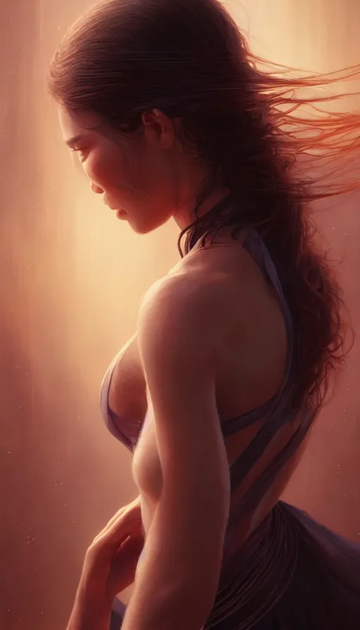 Image similar to westworld, dance meditation, gemma chan girl portrait, made by stanley artgerm lau, wlop, rossdraws, james jean, andrei riabovitchev, marc simonetti, yoshitaka amano, beksinski artstation, cgsociety