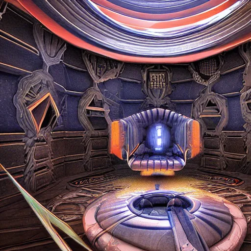 Prompt: the mind throne within the simulation chamber, digital art, highly detailed, epic composition, cinematic lighting