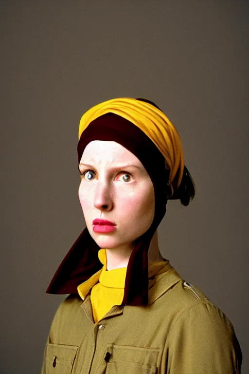 Image similar to beautiful wes anderson movie 3 5 mm film still, only one head single portrait team fortress 2 scout the girl with the pearl earring as the team fortress 2 scout team fortress 2 scout team fortress 2 scout scout team fortress 2 scout, absurdly beautiful, elegant, photographic ultrafine hyperrealistic detailed face wes anderson color, vintage, retro,