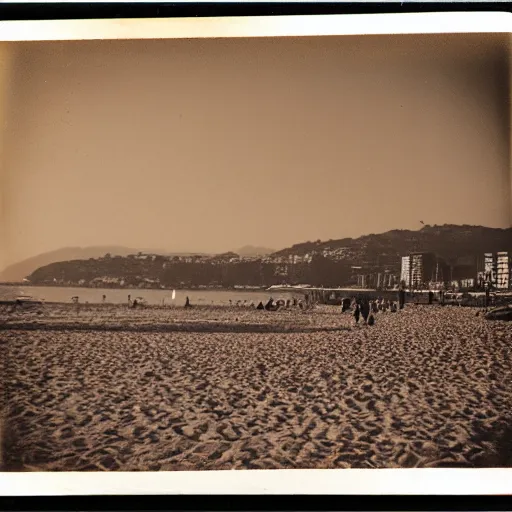 Image similar to an old polaroid photo of the cannes beach