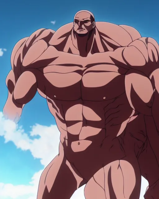 Prompt: muscular steve jobs titan, detailed, screenshot from anime, 4 k, best of