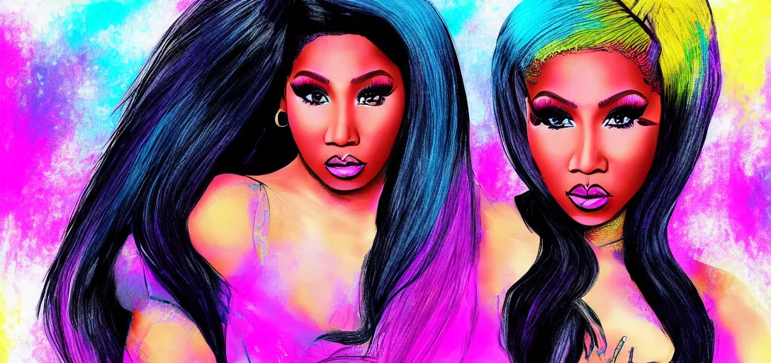 Image similar to digital art, nicki minaj