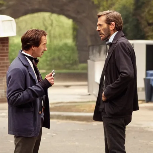 Prompt: sherlock holmes and gregory house having an argument
