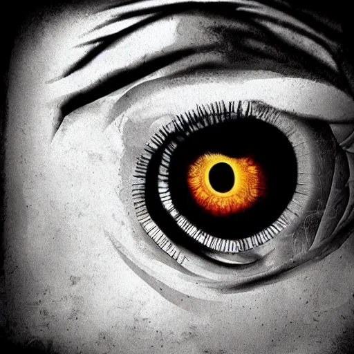 Image similar to eye, detailed, creepy, staring, deep, colors