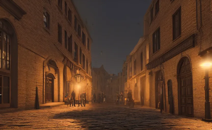 Prompt: photorealistic renaissance period city streets. Midnight. Candle lights. Lens flare. 8K. detailed. photorealism. artstation. 45mm f/1.7 ASPH Lens. ultra realistic