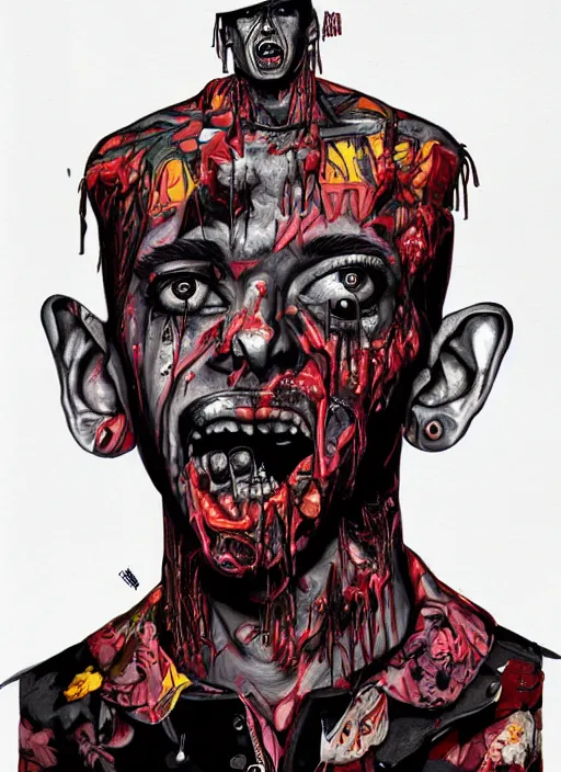 Image similar to zombie full body male modeling hiphop streetwear drip, tristan eaton, victo ngai, artgerm, rhads, ross draws